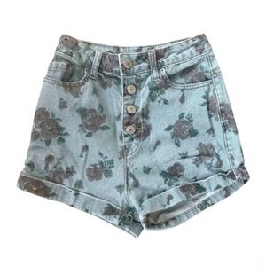 🍓3 for 45- BDG/UO Ultra High-Waisted Button Fly Floral Shorts